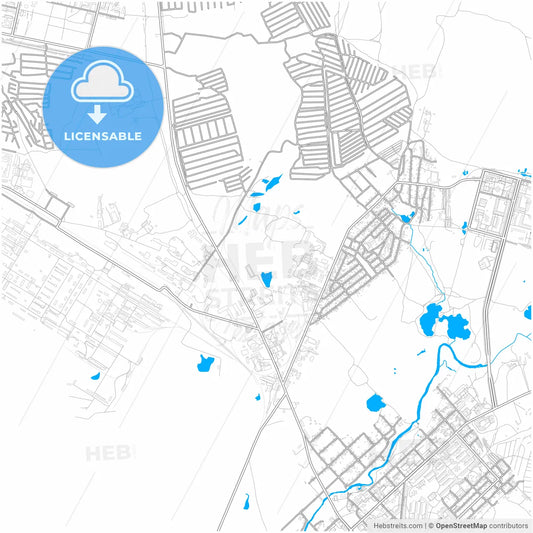 Solikamsk, Perm Krai, Russia, city map with high resolution roads.