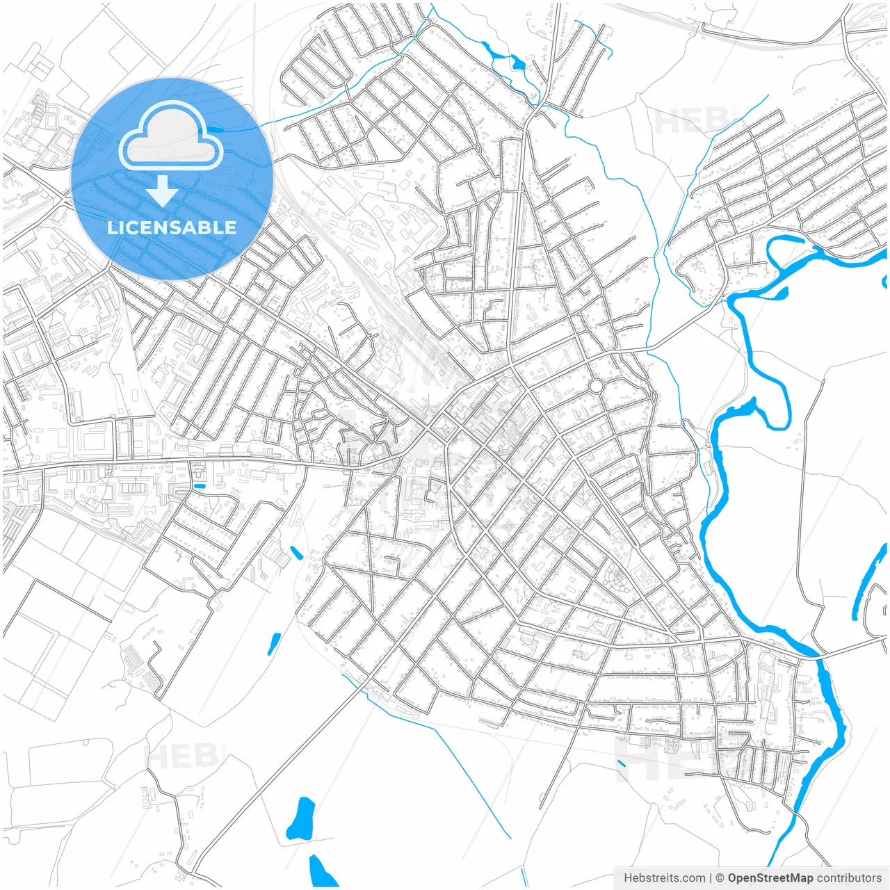 Michurinsk, Tambov Oblast, Russia, city map with high resolution roads.