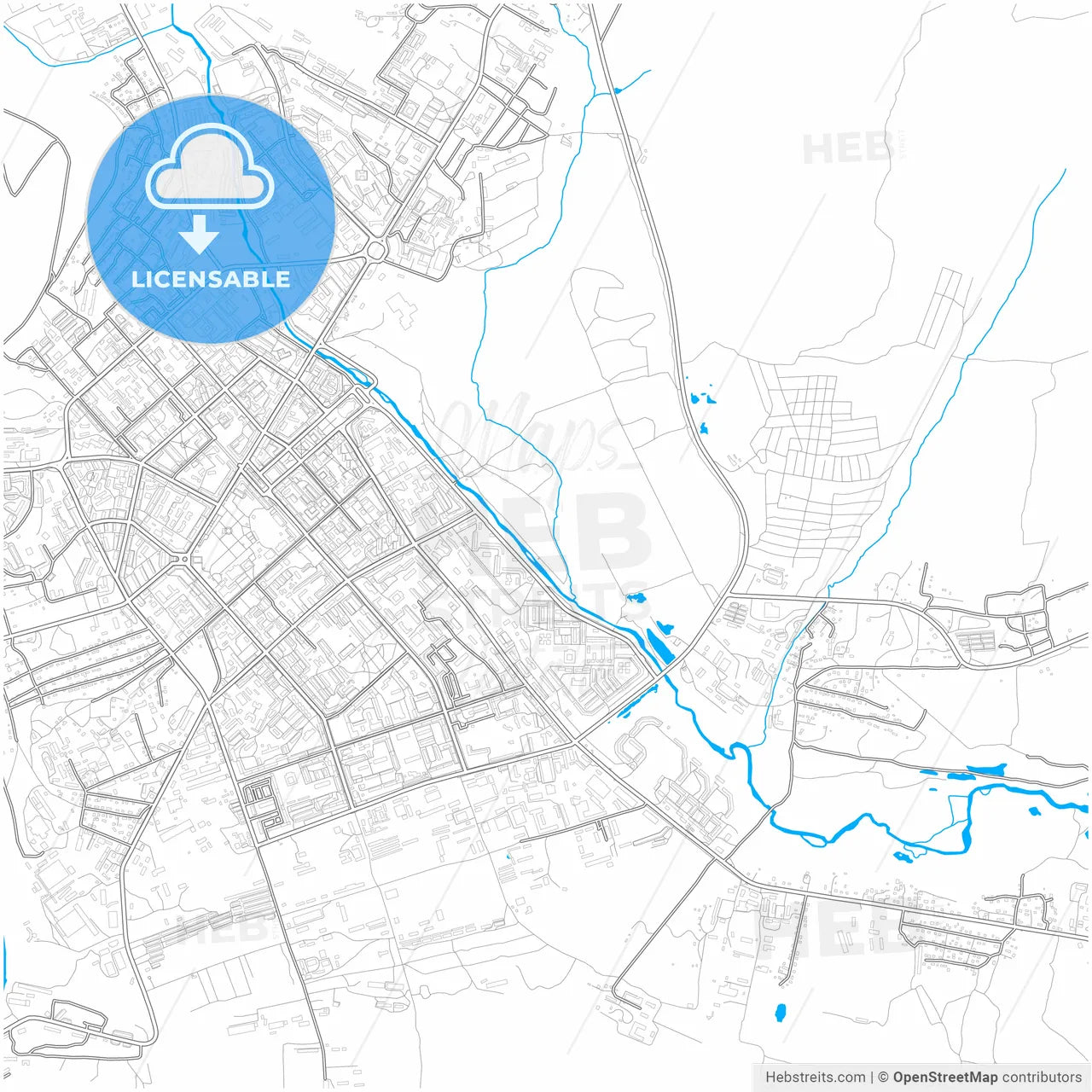 Magadan, Magadan Oblast, Russia, city map with high resolution roads.