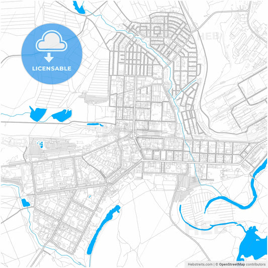 Novotroitsk, Orenburg Oblast, Russia, city map with high resolution roads.