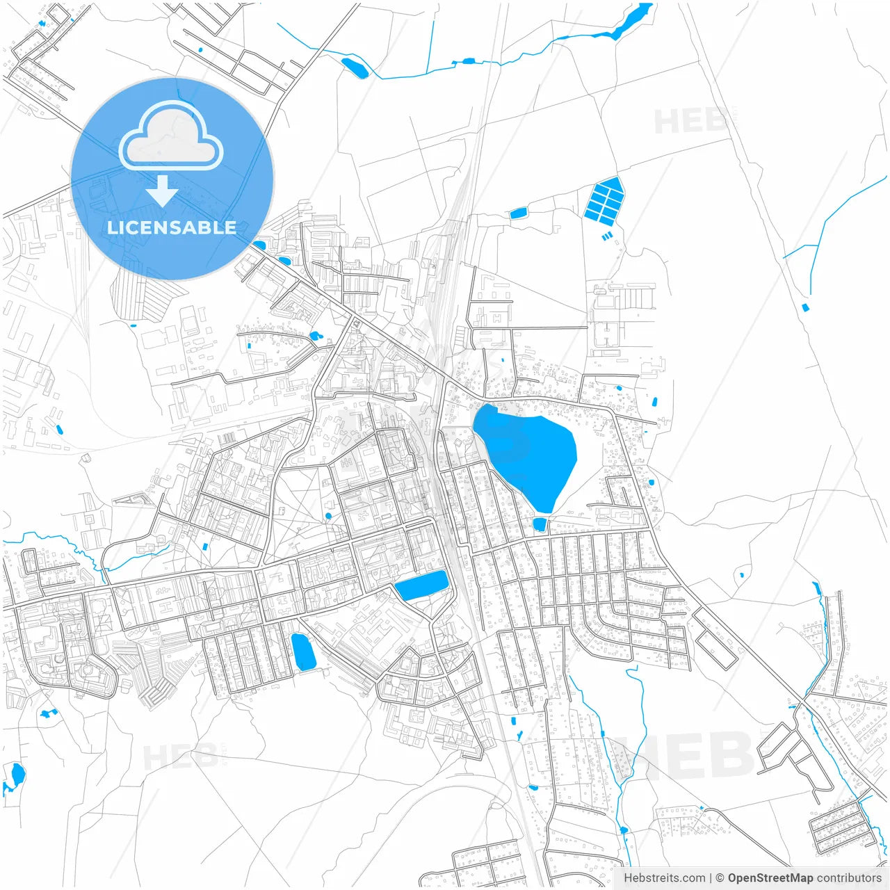 Lobnya, Moscow Oblast, Russia, city map with high resolution roads.