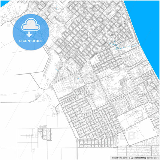 Yeysk, Krasnodar Krai, Russia, city map with high resolution roads.