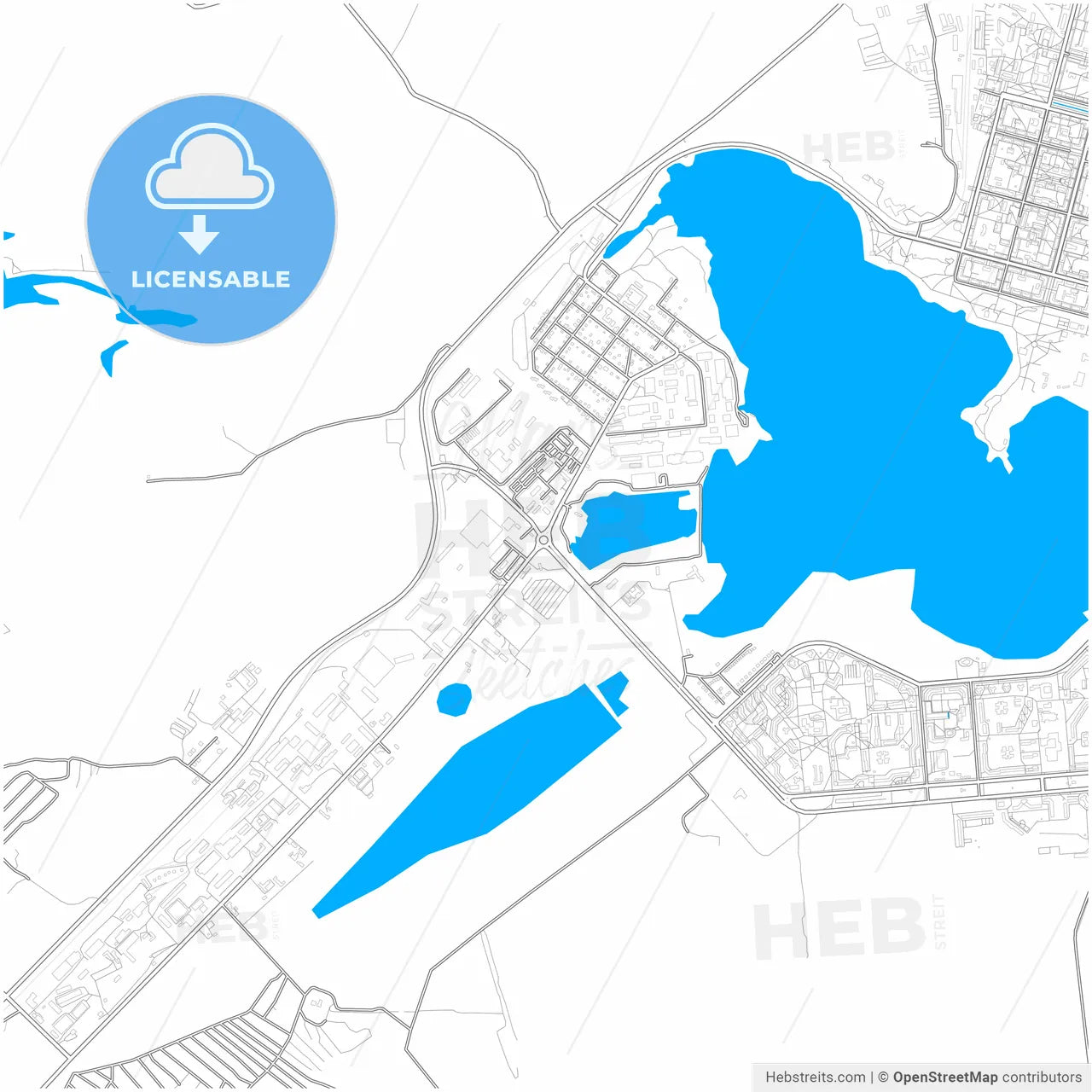 Zheleznogorsk, Krasnoyarsk Krai, Russia, city map with high resolution roads.