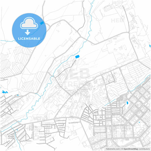 Yurga, Kemerovo Oblast, Russia, city map with high resolution roads.
