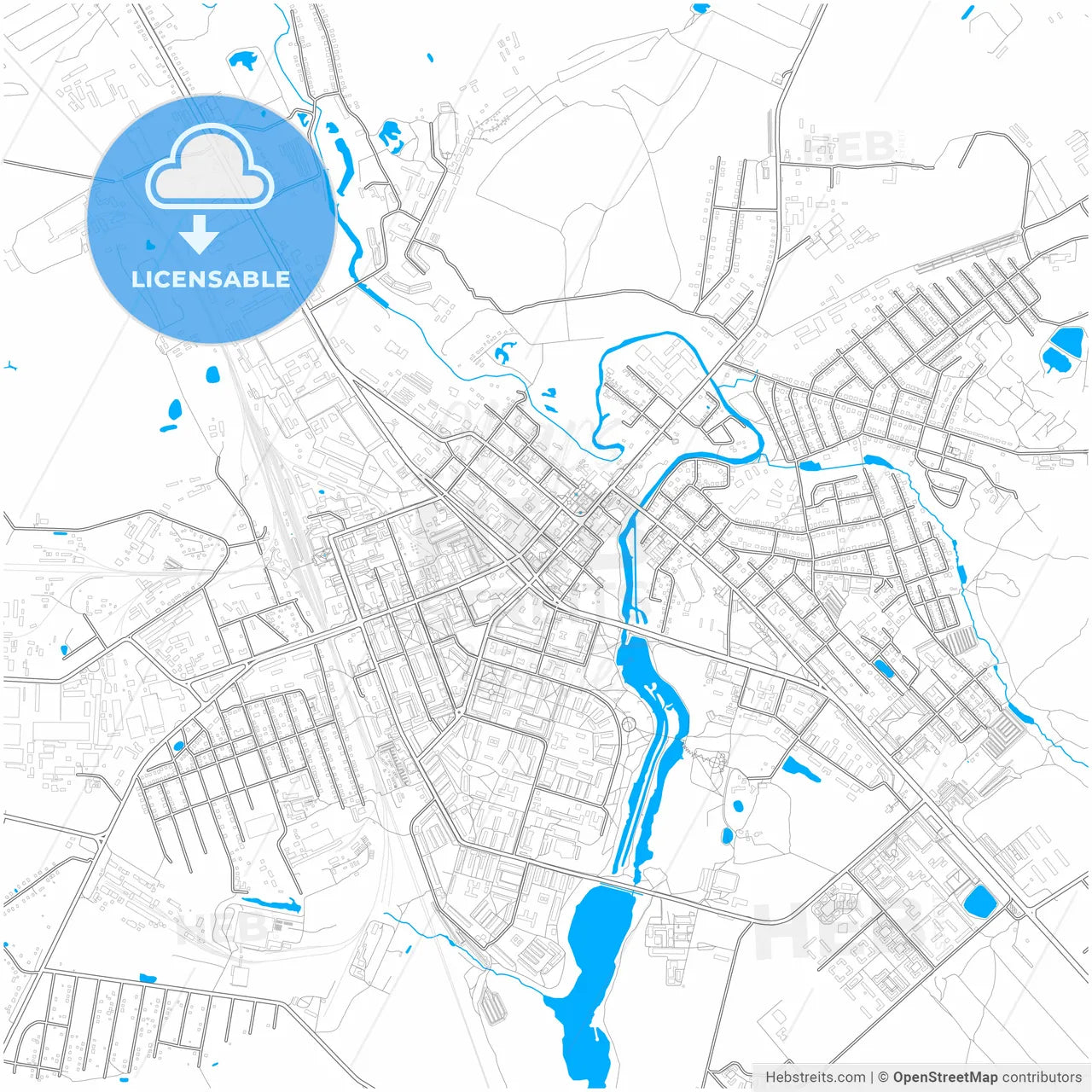 Klin, Moscow Oblast, Russia, city map with high resolution roads.