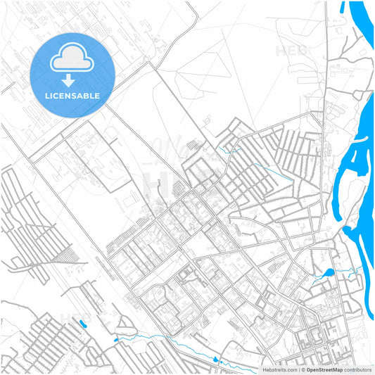 Usolye-Sibirskoye, Irkutsk Oblast, Russia, city map with high resolution roads.
