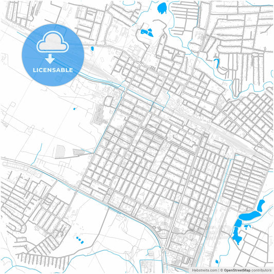 Mineralnye Vody, Stavropol Krai, Russia, city map with high resolution roads.
