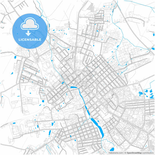 Yegoryevsk, Moscow Oblast, Russia, city map with high resolution roads.