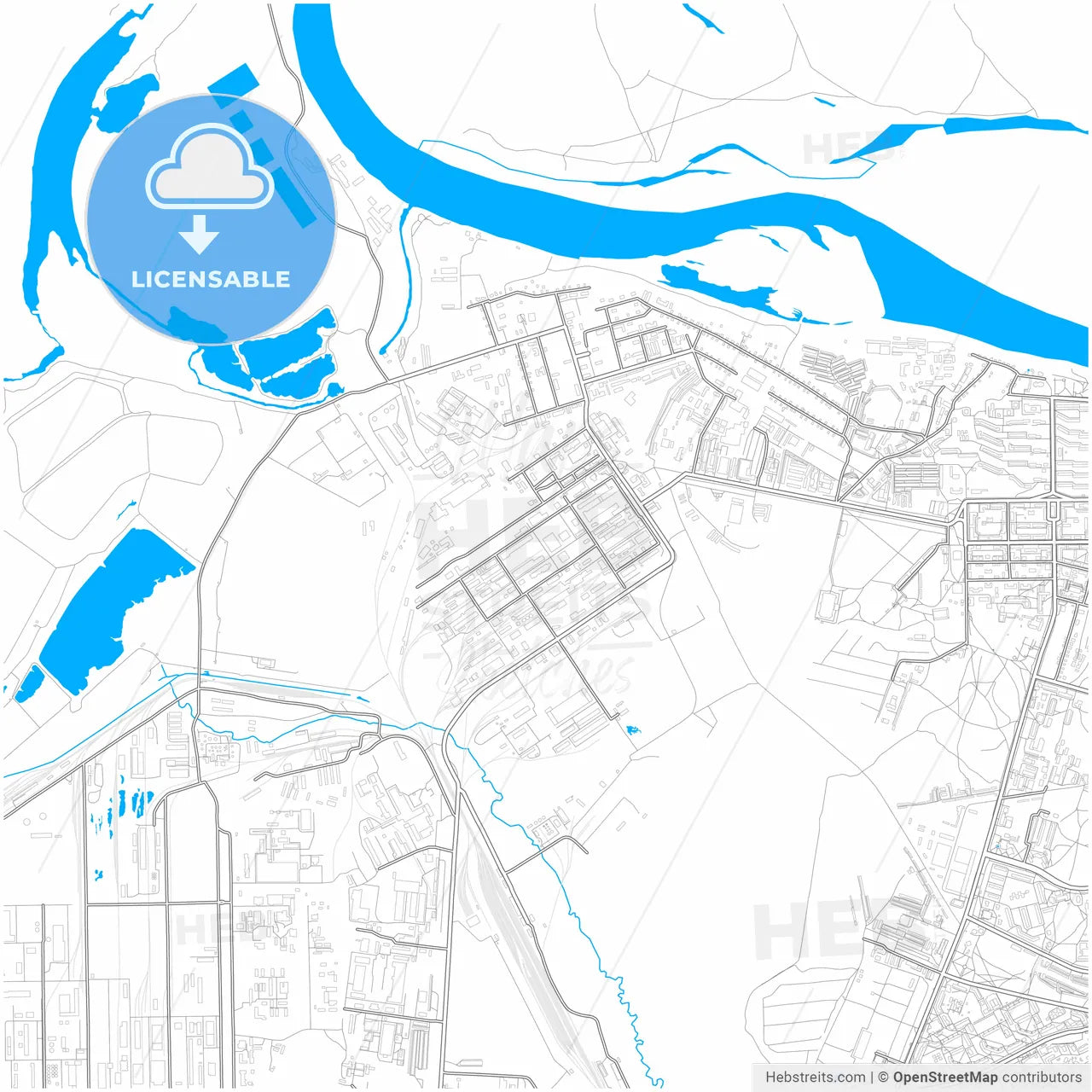 Kirovo-Chepetsk, Kirov Oblast, Russia, city map with high resolution roads.