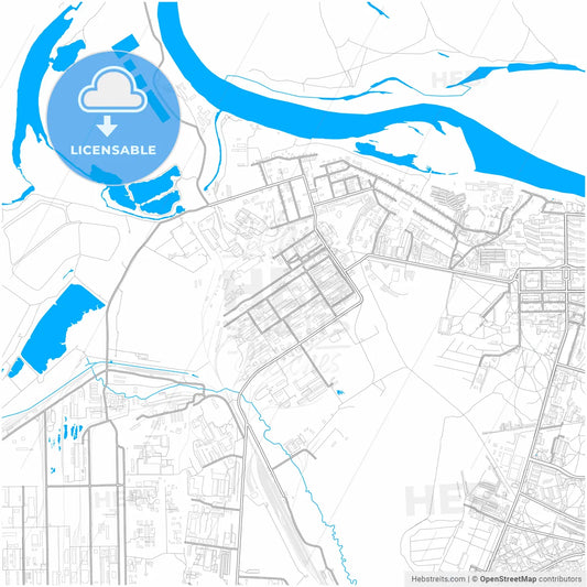 Kirovo-Chepetsk, Kirov Oblast, Russia, city map with high resolution roads.