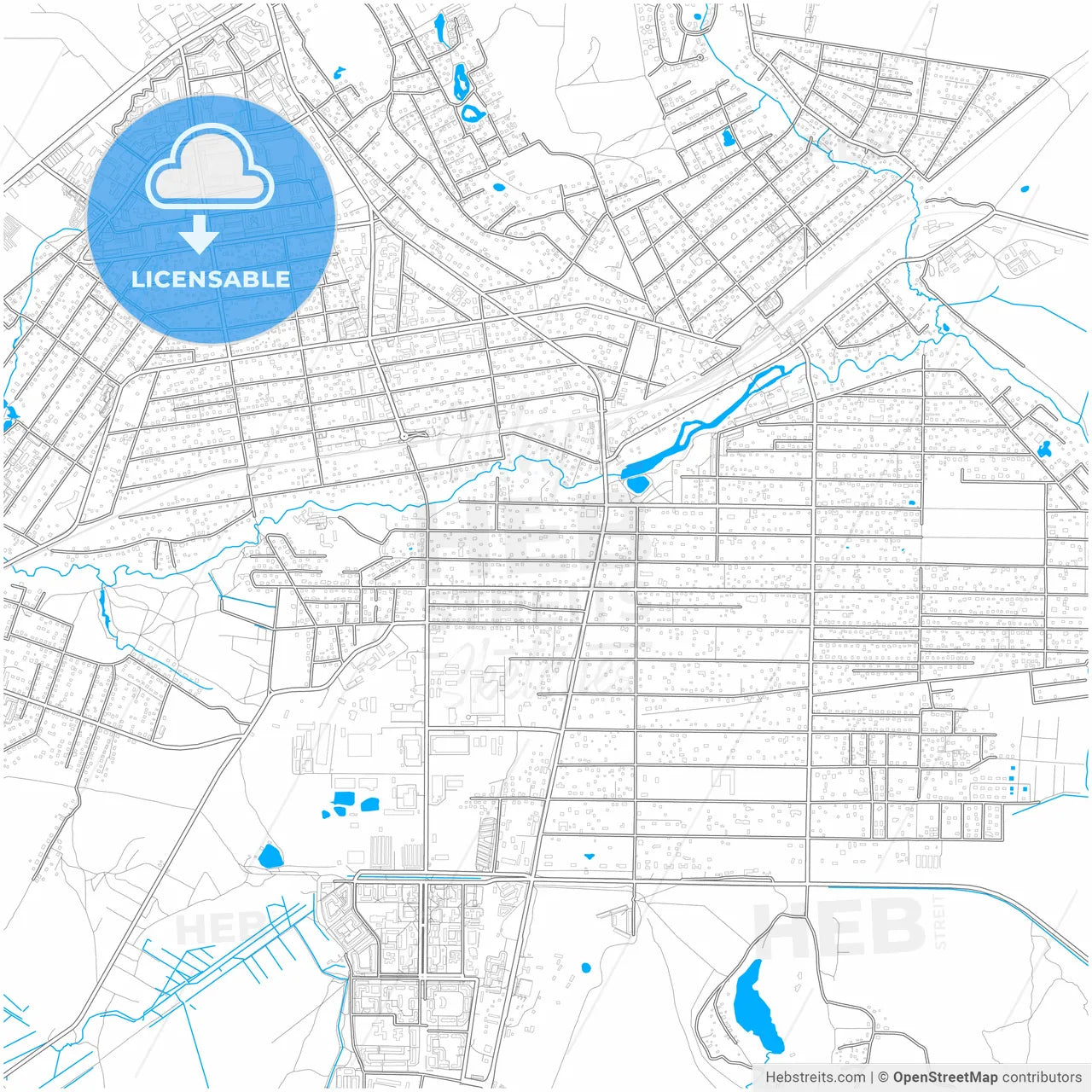 Vsevolozhsk, Leningrad Oblast, Russia, city map with high resolution roads.