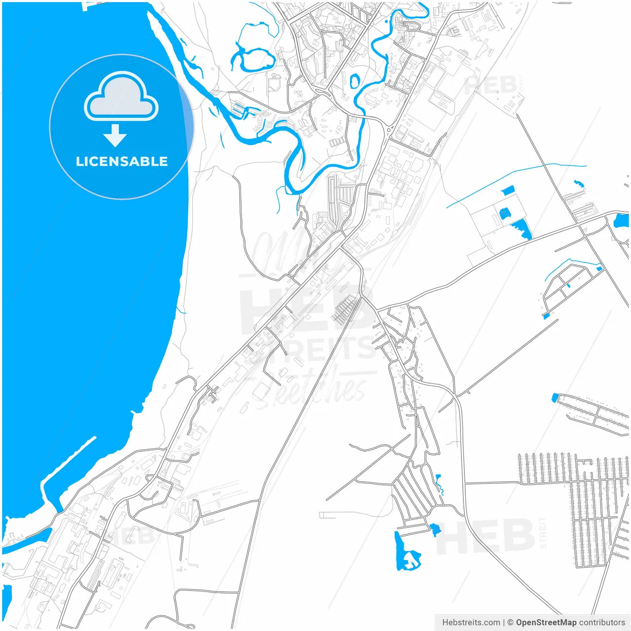 Sosnovy Bor, Leningrad Oblast, Russia, city map with high resolution roads.