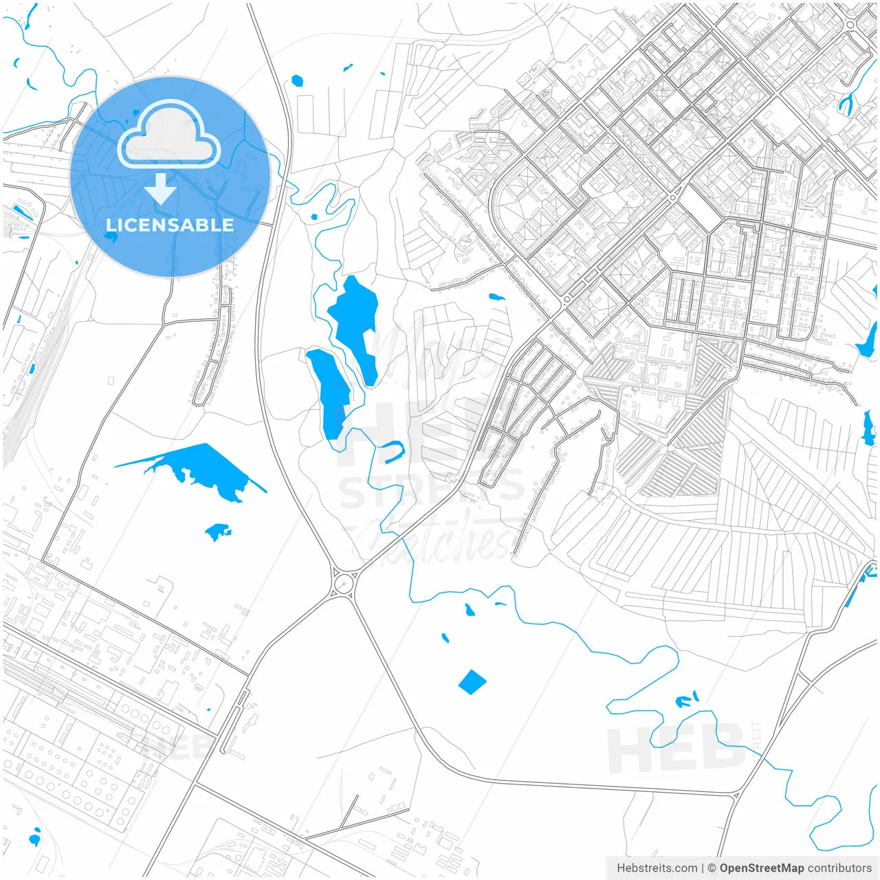 Kstovo, Nizhny Novgorod Oblast, Russia, city map with high resolution roads.