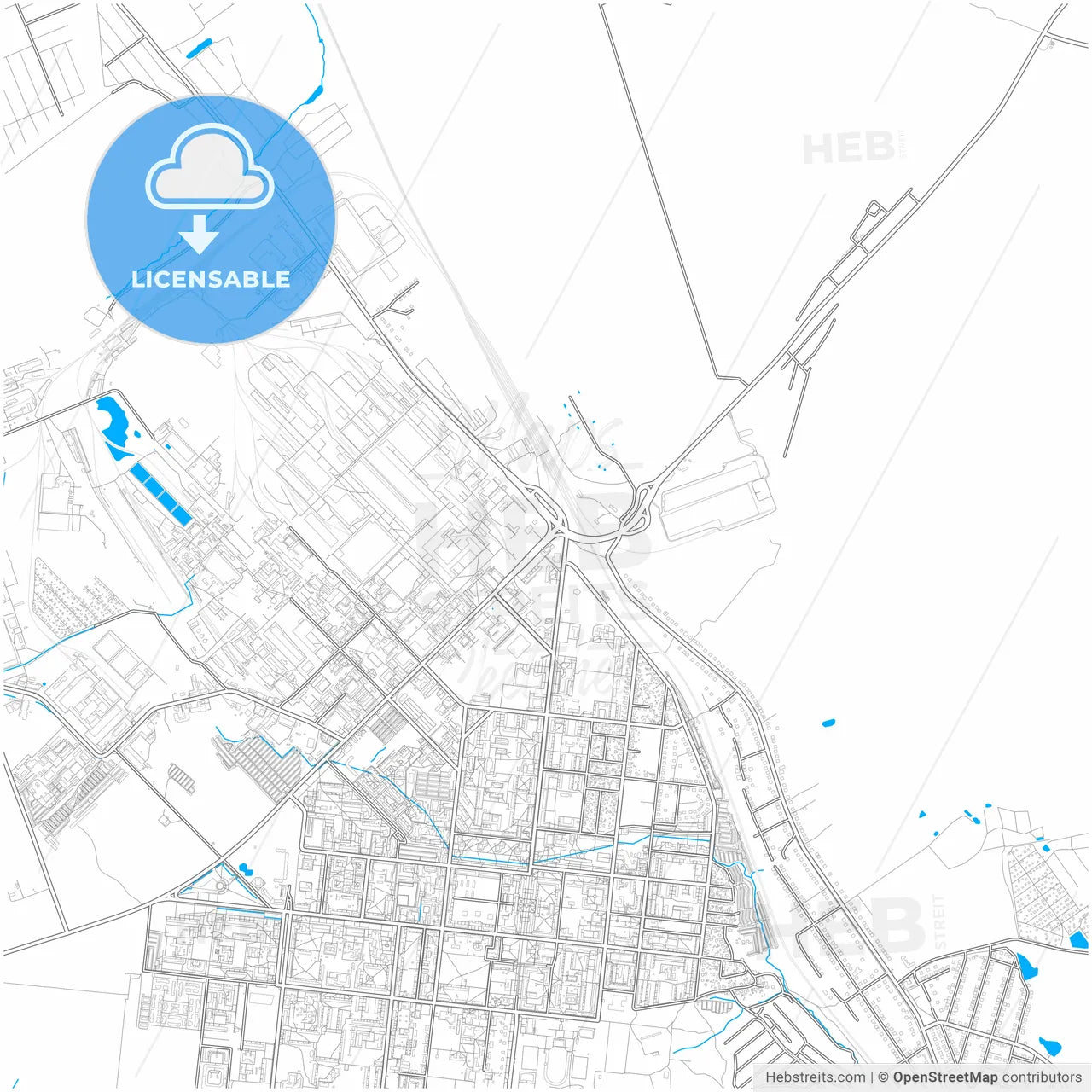 Stupino, Moscow Oblast, Russia, city map with high resolution roads.