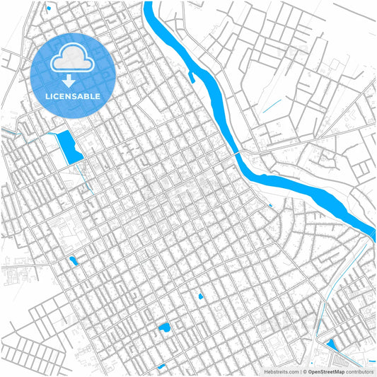 Slavyansk-na-Kubani, Krasnodar Krai, Russia, city map with high resolution roads.
