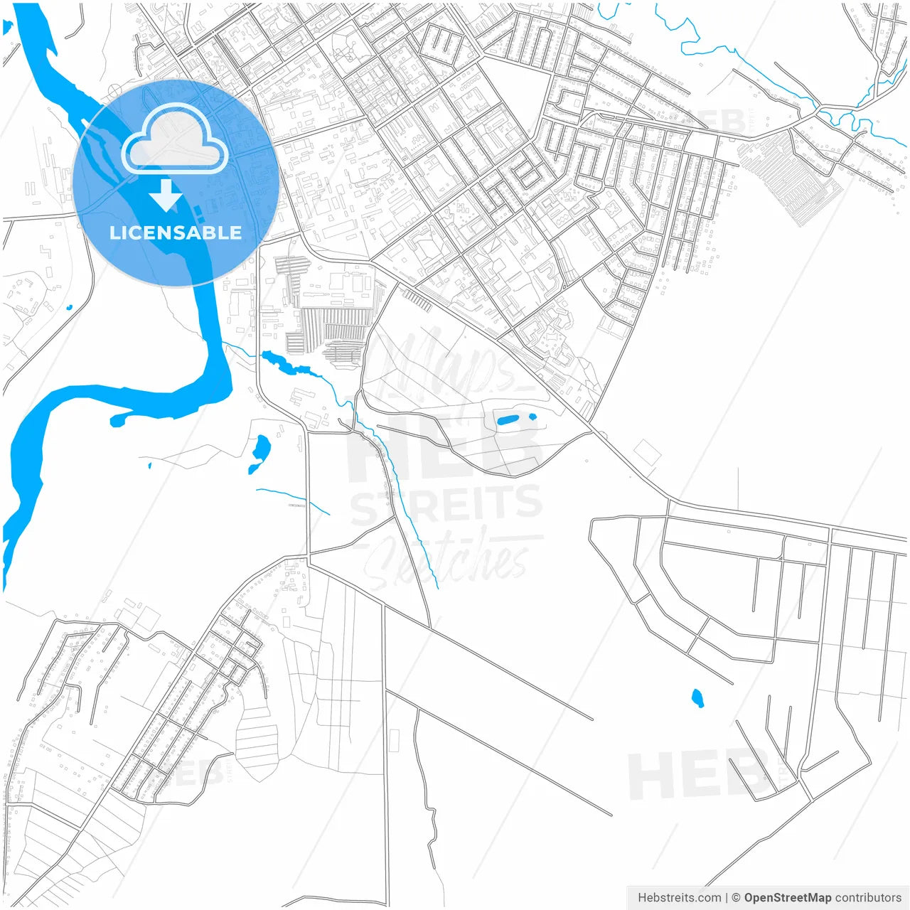 Ishimbay, Republic of Bashkortostan, Russia, city map with high resolution roads.