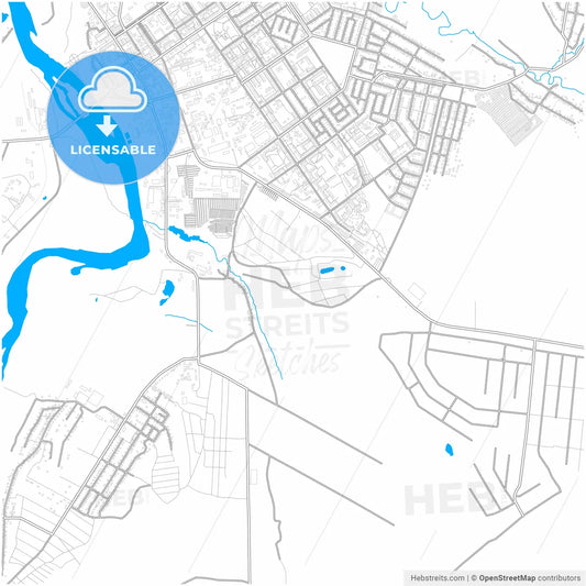 Ishimbay, Republic of Bashkortostan, Russia, city map with high resolution roads.