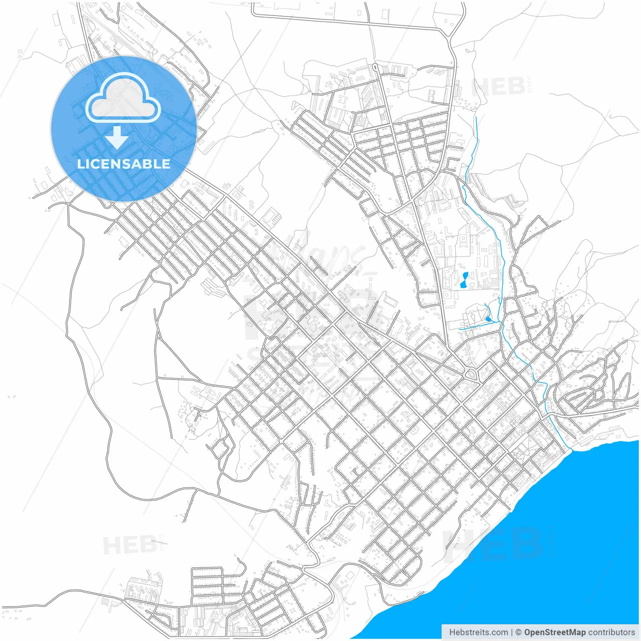 Volsk, Saratov Oblast, Russia, city map with high resolution roads.