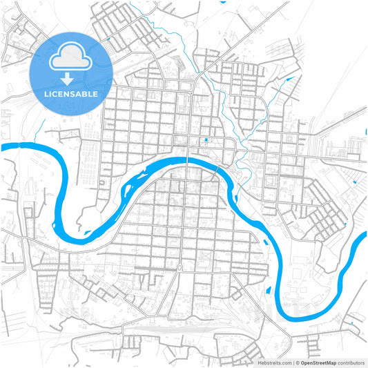 Rzhev, Tver Oblast, Russia, city map with high resolution roads.