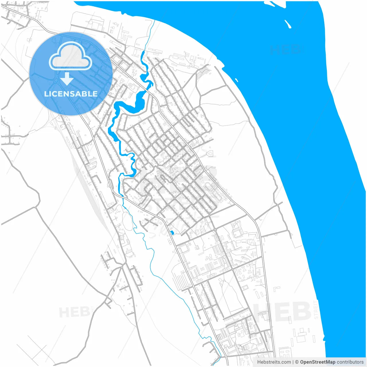 Lesosibirsk, Krasnoyarsk Krai, Russia, city map with high resolution roads.