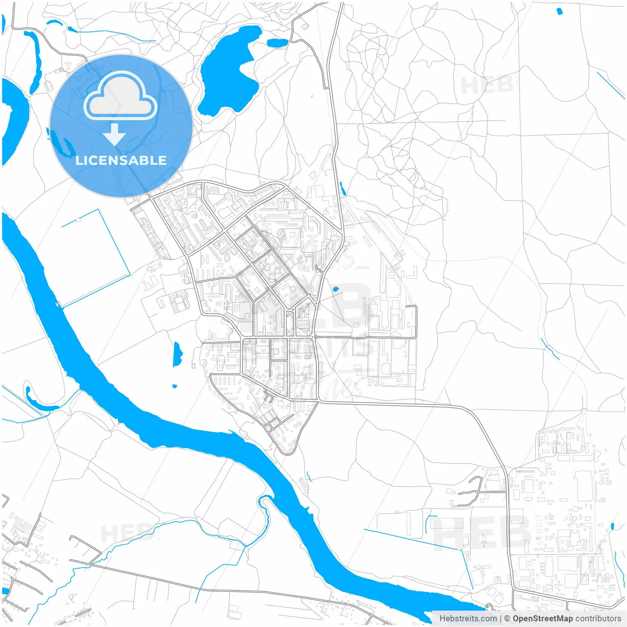 Lytkarino, Moscow Oblast, Russia, city map with high resolution roads.