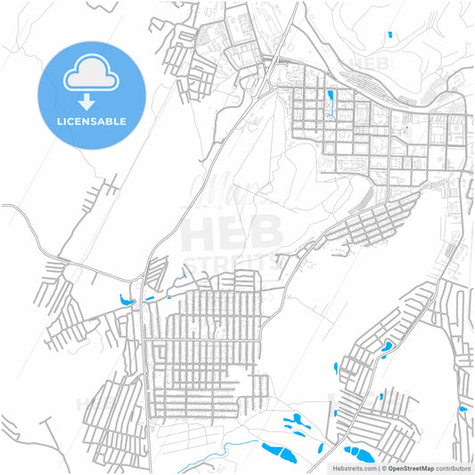 Zhigulyovsk, Samara Oblast, Russia, city map with high resolution roads.