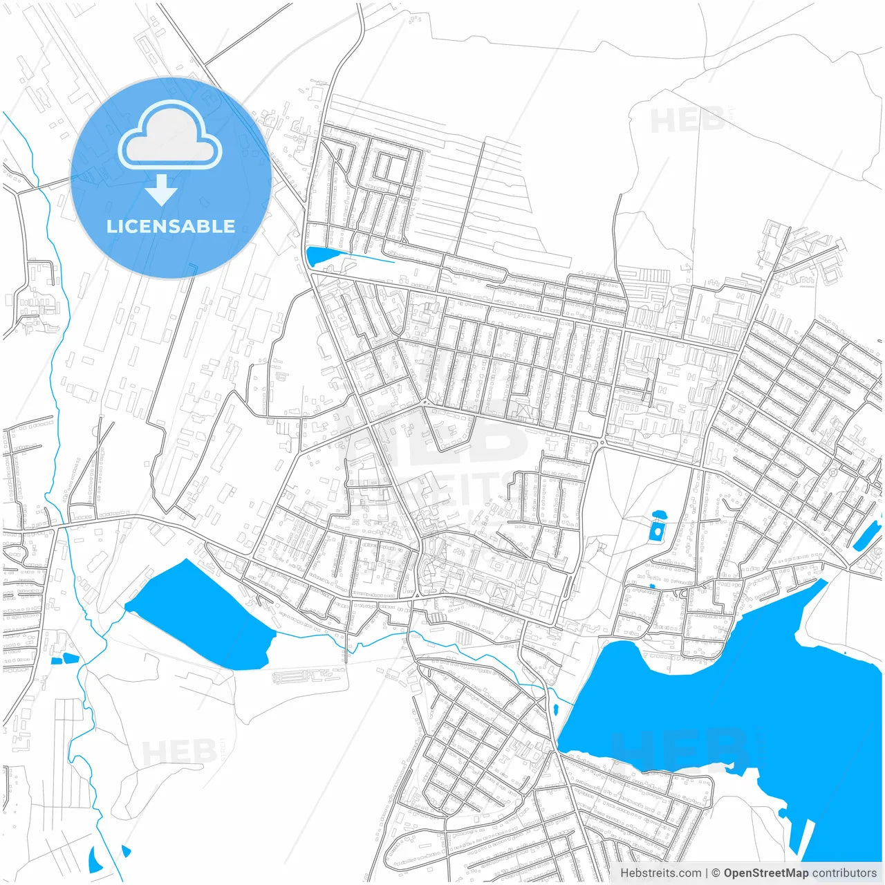 Vyksa, Nizhny Novgorod Oblast, Russia, city map with high resolution roads.
