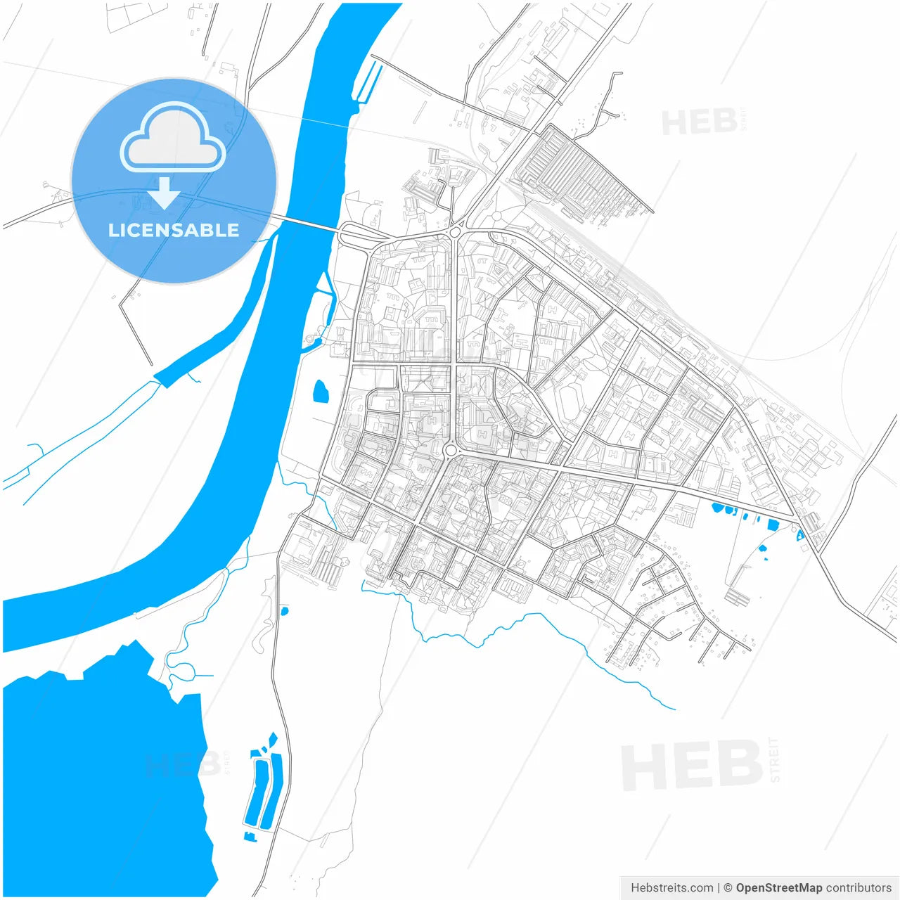Kirishi, Leningrad Oblast, Russia, city map with high resolution roads.