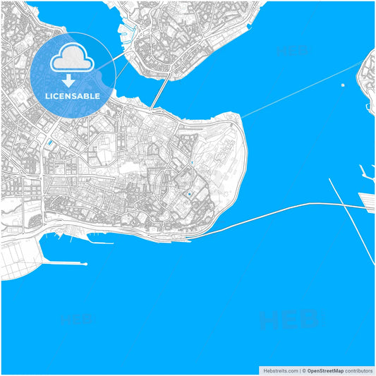 Istanbul, Istanbul, Turkey, city map with high resolution roads.
