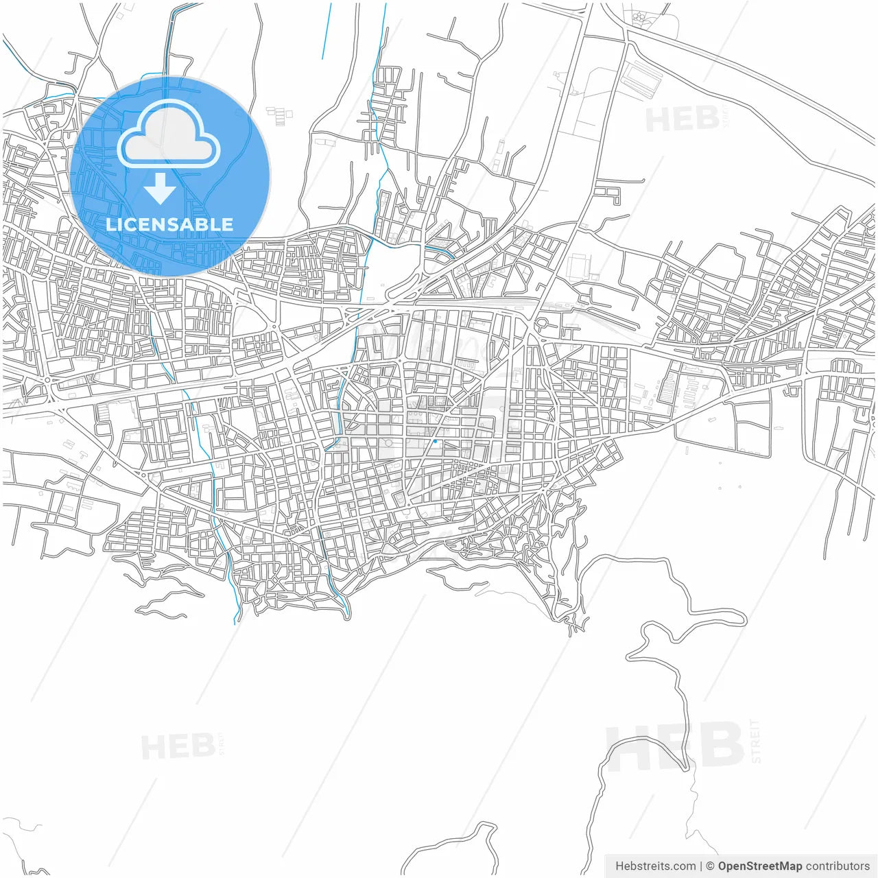 Manisa, Manisa, Turkey, city map with high resolution roads.