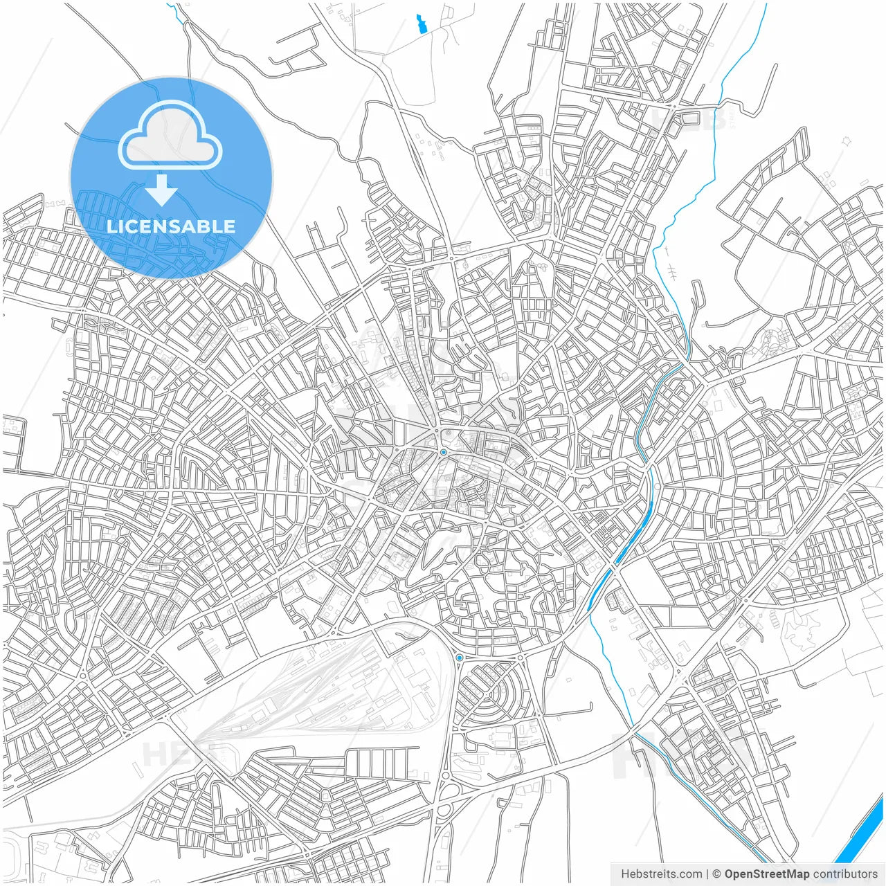 Sivas, Sivas, Turkey, city map with high resolution roads.