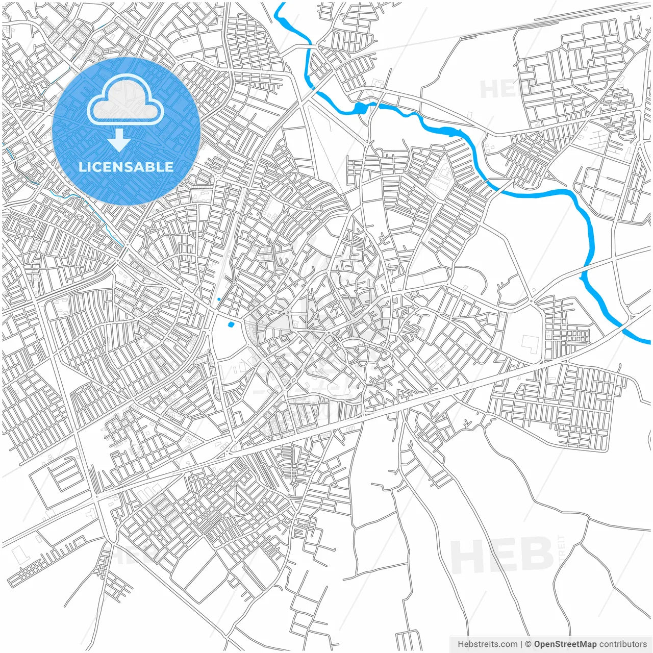 Tarsus, Mersin, Turkey, city map with high resolution roads.
