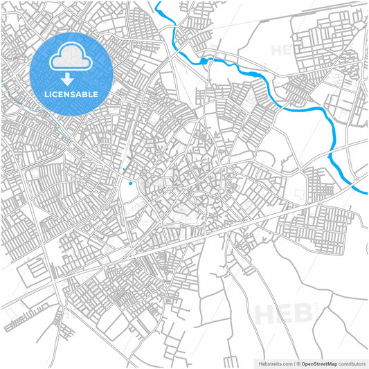 Tarsus, Mersin, Turkey, city map with high resolution roads.