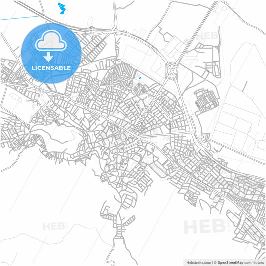 Kütahya, Kütahya, Turkey, city map with high resolution roads.