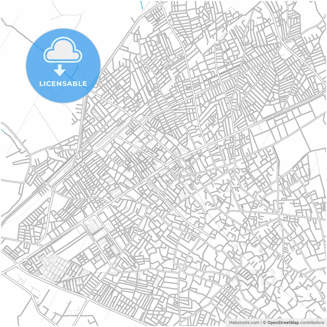 Osmaniye, Osmaniye, Turkey, city map with high resolution roads.