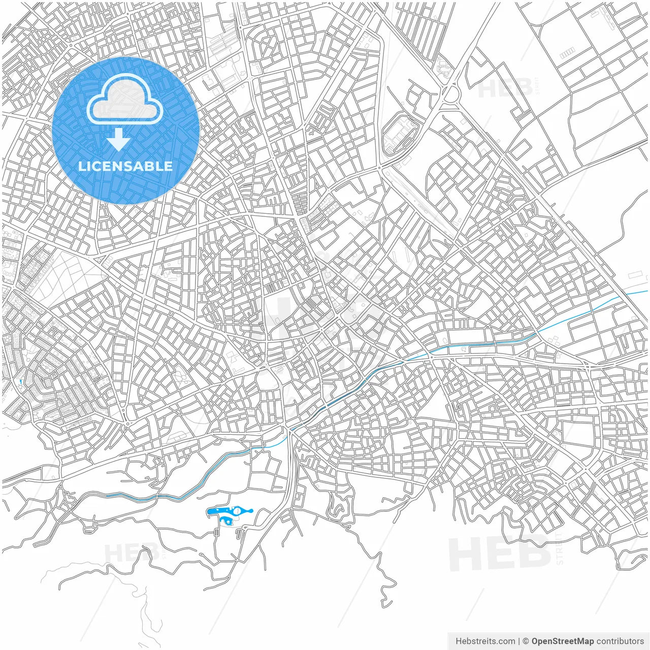 Isparta, Isparta, Turkey, city map with high resolution roads.