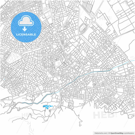 Isparta, Isparta, Turkey, city map with high resolution roads.