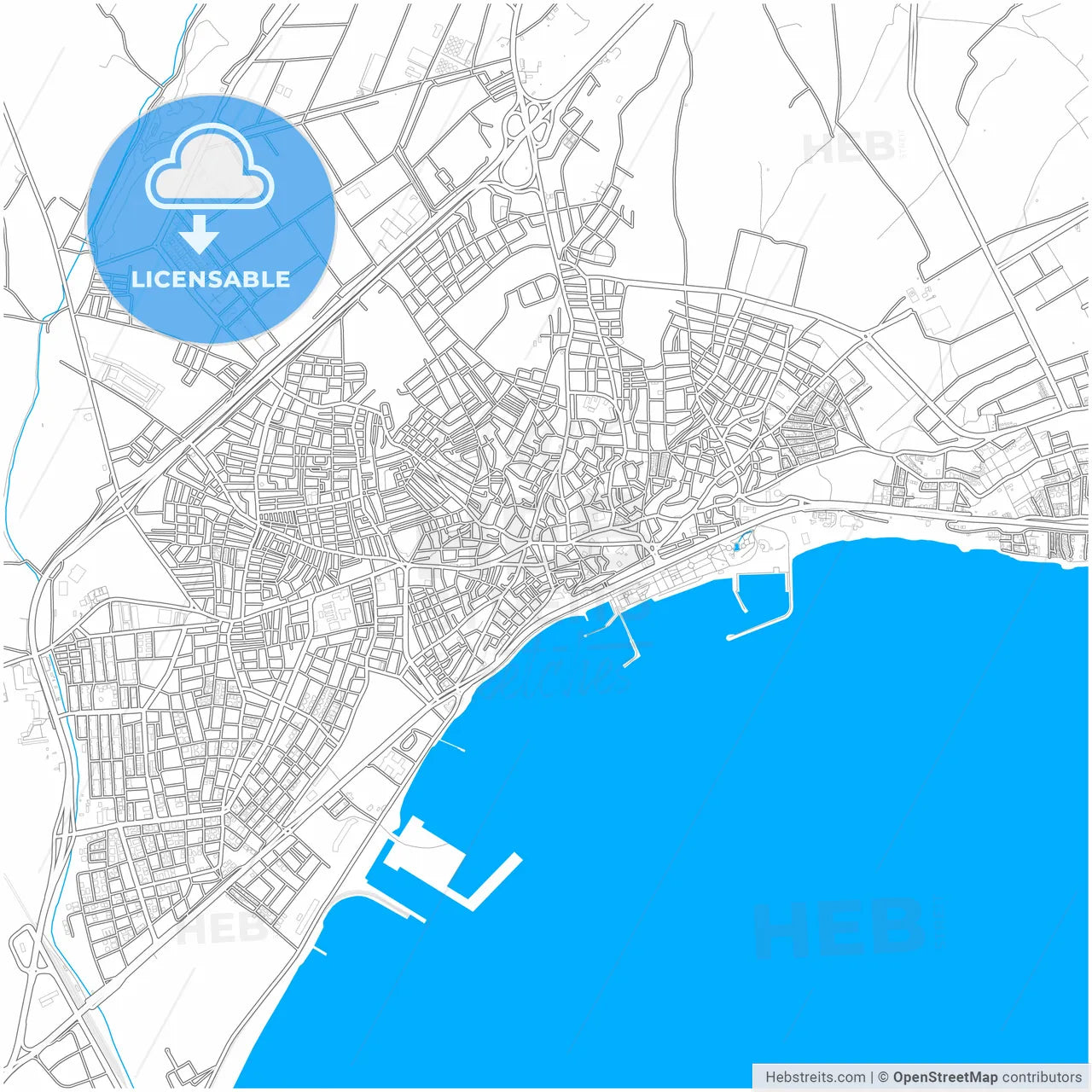 Tekirdağ, Tekirdağ, Turkey, city map with high resolution roads.