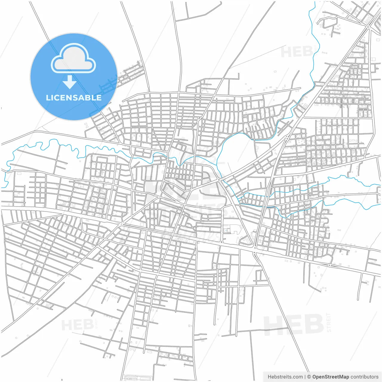 Kızıltepe, Mardin, Turkey, city map with high resolution roads.