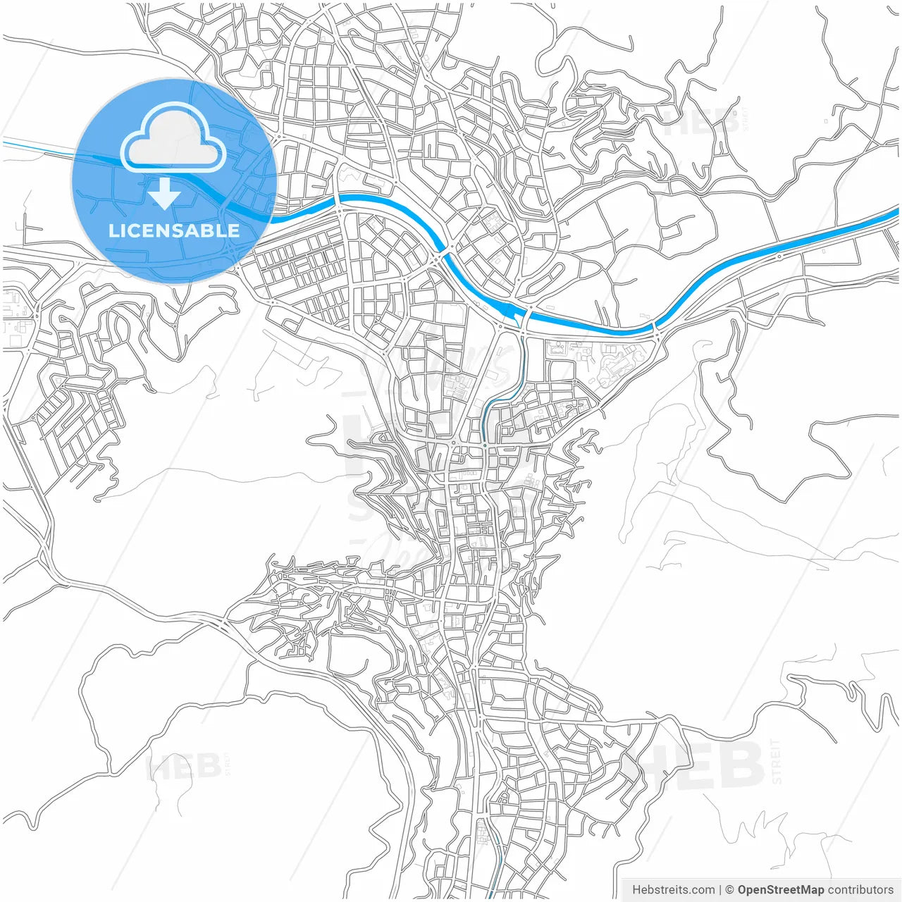 Tokat, Tokat, Turkey, city map with high resolution roads.