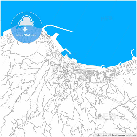 Rize, Rize, Turkey, city map with high resolution roads.