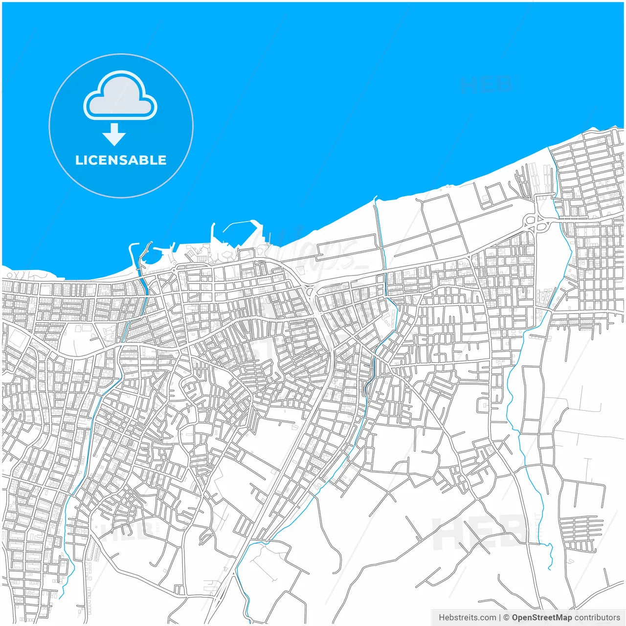Yalova, Yalova, Turkey, city map with high resolution roads.