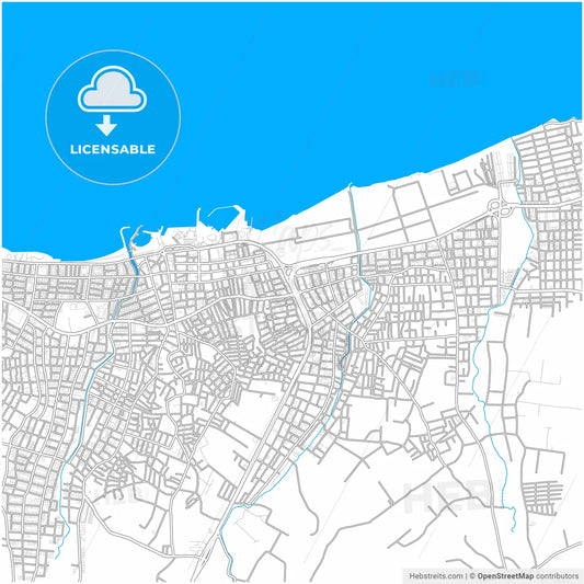 Yalova, Yalova, Turkey, city map with high resolution roads.