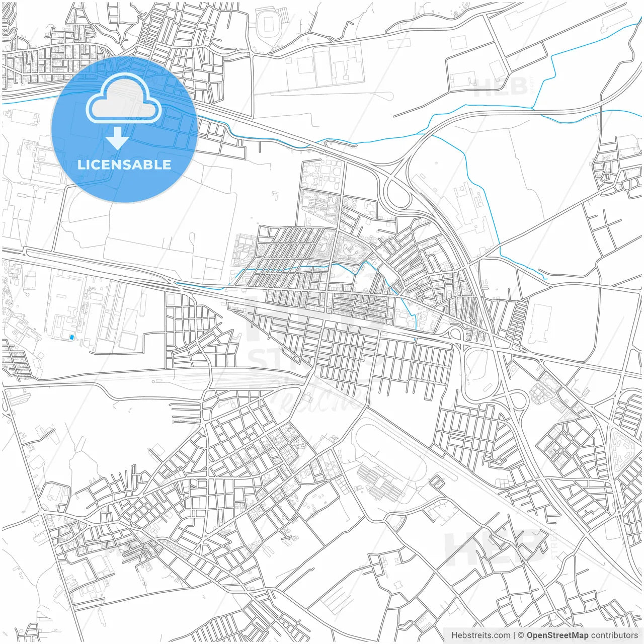 Kartepe, Kocaeli, Turkey, city map with high resolution roads.