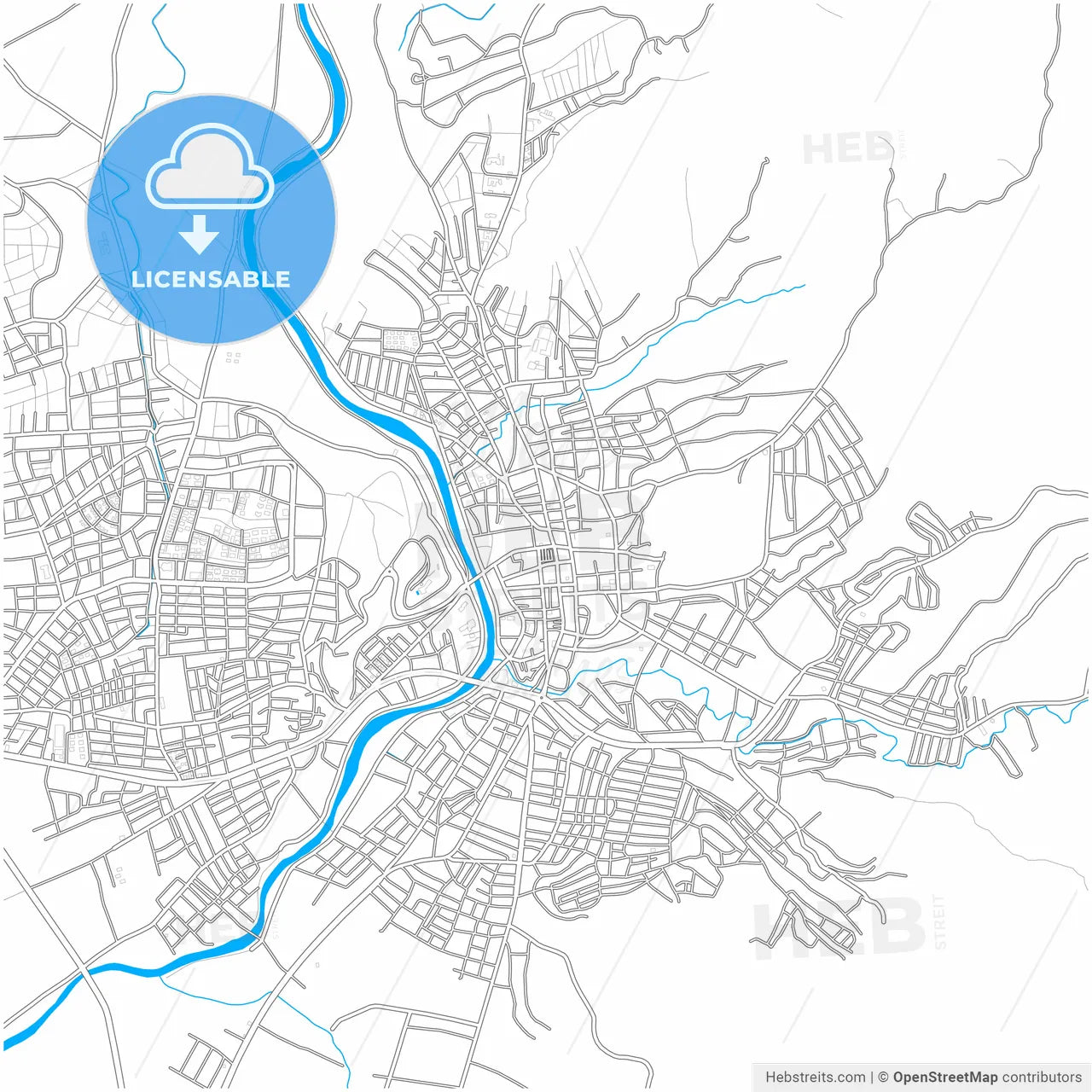 Kadirli, Osmaniye, Turkey, city map with high resolution roads.