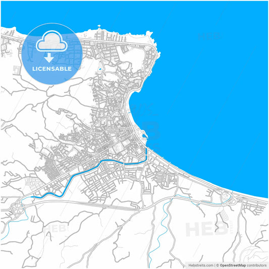Ünye, Ordu, Turkey, city map with high resolution roads.