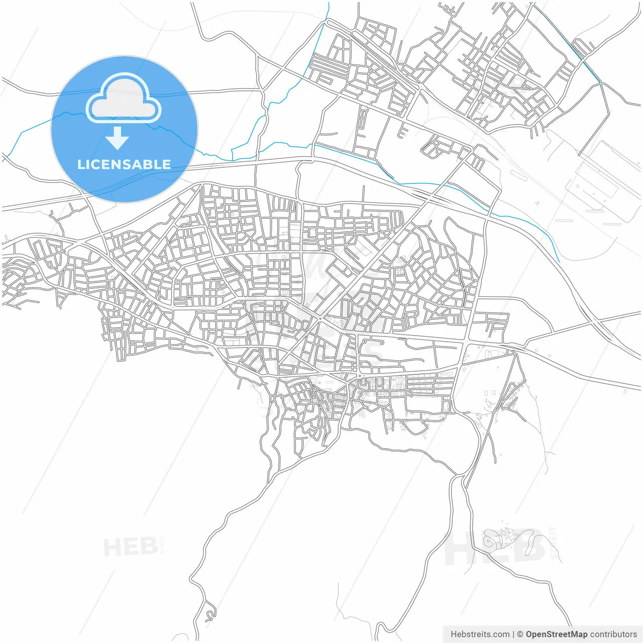 Soma, Manisa, Turkey, city map with high resolution roads.