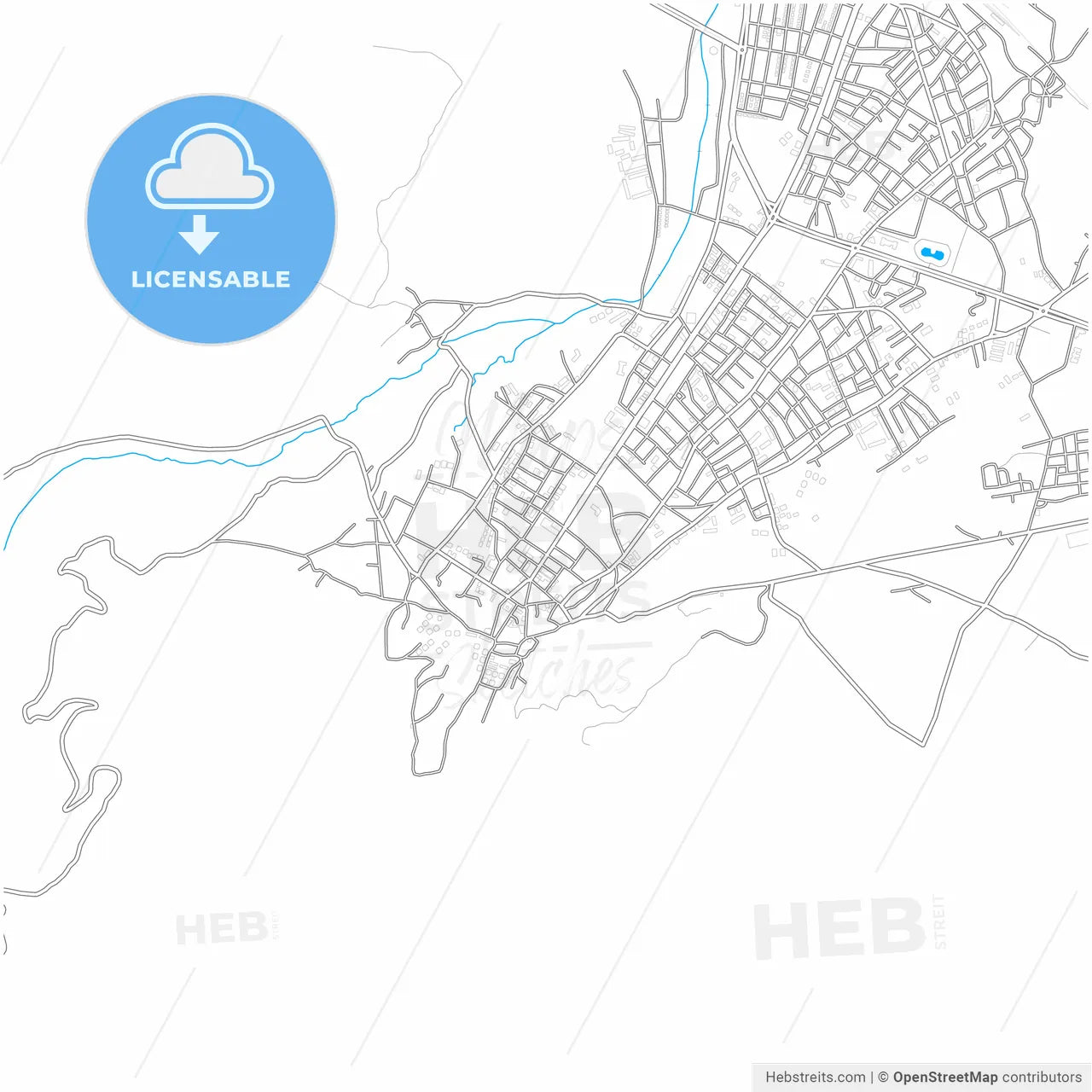 Muş, Muş, Turkey, city map with high resolution roads.