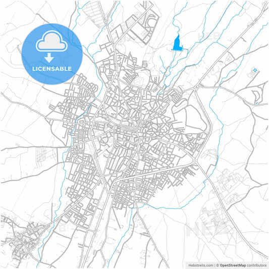 Kırklareli, Kırklareli, Turkey, city map with high resolution roads.