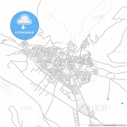 Muğla, Muğla, Turkey, city map with high resolution roads.